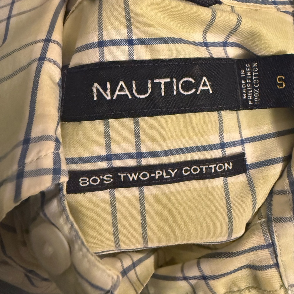Nautica Yellow Checkered Men's Shirt - Picture 6 of 7